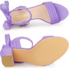 image:imageAllegra K Women Open Toe Ankle Tie Back Chunky Heel Sandals  Party SandalsPurple