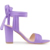 image:imageAllegra K Women Open Toe Ankle Tie Back Chunky Heel Sandals  Party SandalsPurple