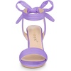 image:imageAllegra K Women Open Toe Ankle Tie Back Chunky Heel Sandals  Party SandalsPurple