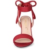 image:imageAllegra K Women Open Toe Ankle Tie Back Chunky Heel Sandals  Party SandalsRed