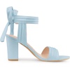 image:imageAllegra K Women Open Toe Ankle Tie Back Chunky Heel Sandals  Party SandalsSky Blue