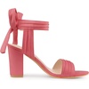 image:imageAllegra K Women Open Toe Ankle Tie Back Chunky Heel Sandals  Party SandalsWatermelon Red