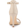 image:imageAllegra K Women Suede Ankle Strap High Stiletto Heel Open Toe Sandals  Faux Suede Vamp Stiletto Heel Open Toe Comfortable Fit Party Date Night Ready Adjustable Buckle ClosureBeige