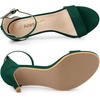 image:imageAllegra K Women Suede Ankle Strap High Stiletto Heel Open Toe Sandals  Faux Suede Vamp Stiletto Heel Open Toe Comfortable Fit Party Date Night Ready Adjustable Buckle ClosureDark Green