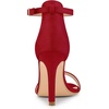 image:imageAllegra K Women Suede Ankle Strap High Stiletto Heel Open Toe Sandals  Faux Suede Vamp Stiletto Heel Open Toe Comfortable Fit Party Date Night Ready Adjustable Buckle ClosureRed