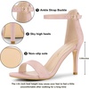 image:imageAllegra K Women Suede Ankle Strap High Stiletto Heel Open Toe Sandals  Faux Suede Vamp Stiletto Heel Open Toe Comfortable Fit Party Date Night Ready Adjustable Buckle ClosureDust Pink