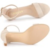 image:imageAllegra K Women Suede Ankle Strap High Stiletto Heel Open Toe Sandals  Faux Suede Vamp Stiletto Heel Open Toe Comfortable Fit Party Date Night Ready Adjustable Buckle ClosureBeige