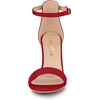 image:imageAllegra K Women Suede Ankle Strap High Stiletto Heel Open Toe Sandals  Faux Suede Vamp Stiletto Heel Open Toe Comfortable Fit Party Date Night Ready Adjustable Buckle ClosureRed