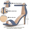 image:imageAllegra K Women Suede Ankle Strap High Stiletto Heel Open Toe Sandals  Faux Suede Vamp Stiletto Heel Open Toe Comfortable Fit Party Date Night Ready Adjustable Buckle ClosureHaze Blue