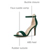 image:imageAllegra K Women Suede Ankle Strap High Stiletto Heel Open Toe Sandals  Faux Suede Vamp Stiletto Heel Open Toe Comfortable Fit Party Date Night Ready Adjustable Buckle ClosureDark Green