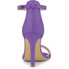 image:imageAllegra K Women Suede Ankle Strap High Stiletto Heel Open Toe Sandals  Faux Suede Vamp Stiletto Heel Open Toe Comfortable Fit Party Date Night Ready Adjustable Buckle ClosurePurple