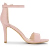 image:imageAllegra K Women Suede Ankle Strap High Stiletto Heel Open Toe Sandals  Faux Suede Vamp Stiletto Heel Open Toe Comfortable Fit Party Date Night Ready Adjustable Buckle ClosureDust Pink