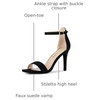 image:imageAllegra K Women Suede Ankle Strap High Stiletto Heel Open Toe Sandals  Faux Suede Vamp Stiletto Heel Open Toe Comfortable Fit Party Date Night Ready Adjustable Buckle ClosureBlack