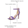 image:imageAllegra K Women Suede Ankle Strap High Stiletto Heel Open Toe Sandals  Faux Suede Vamp Stiletto Heel Open Toe Comfortable Fit Party Date Night Ready Adjustable Buckle ClosurePurple