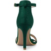 image:imageAllegra K Women Suede Ankle Strap High Stiletto Heel Open Toe Sandals  Faux Suede Vamp Stiletto Heel Open Toe Comfortable Fit Party Date Night Ready Adjustable Buckle ClosureDark Green