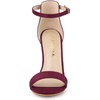 image:imageAllegra K Women Suede Ankle Strap High Stiletto Heel Open Toe Sandals  Faux Suede Vamp Stiletto Heel Open Toe Comfortable Fit Party Date Night Ready Adjustable Buckle ClosureBurgundy