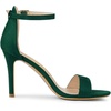 image:imageAllegra K Women Suede Ankle Strap High Stiletto Heel Open Toe Sandals  Faux Suede Vamp Stiletto Heel Open Toe Comfortable Fit Party Date Night Ready Adjustable Buckle ClosureDark Green