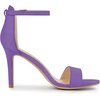 image:imageAllegra K Women Suede Ankle Strap High Stiletto Heel Open Toe Sandals  Faux Suede Vamp Stiletto Heel Open Toe Comfortable Fit Party Date Night Ready Adjustable Buckle ClosurePurple
