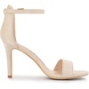 image:imageAllegra K Women Suede Ankle Strap High Stiletto Heel Open Toe Sandals  Faux Suede Vamp Stiletto Heel Open Toe Comfortable Fit Party Date Night Ready Adjustable Buckle ClosureBeige
