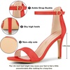 image:imageAllegra K Women Suede Ankle Strap High Stiletto Heel Open Toe Sandals  Faux Suede Vamp Stiletto Heel Open Toe Comfortable Fit Party Date Night Ready Adjustable Buckle ClosureOrange