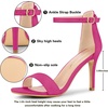 image:imageAllegra K Women Suede Ankle Strap High Stiletto Heel Open Toe Sandals  Faux Suede Vamp Stiletto Heel Open Toe Comfortable Fit Party Date Night Ready Adjustable Buckle ClosureHot Pink