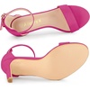 image:imageAllegra K Women Suede Ankle Strap High Stiletto Heel Open Toe Sandals  Faux Suede Vamp Stiletto Heel Open Toe Comfortable Fit Party Date Night Ready Adjustable Buckle ClosureHot Pink