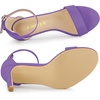 image:imageAllegra K Women Suede Ankle Strap High Stiletto Heel Open Toe Sandals  Faux Suede Vamp Stiletto Heel Open Toe Comfortable Fit Party Date Night Ready Adjustable Buckle ClosurePurple
