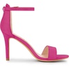 image:imageAllegra K Women Suede Ankle Strap High Stiletto Heel Open Toe Sandals  Faux Suede Vamp Stiletto Heel Open Toe Comfortable Fit Party Date Night Ready Adjustable Buckle ClosureHot Pink