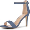 image:imageAllegra K Women Suede Ankle Strap High Stiletto Heel Open Toe Sandals  Faux Suede Vamp Stiletto Heel Open Toe Comfortable Fit Party Date Night Ready Adjustable Buckle ClosureHaze Blue