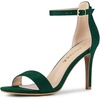 image:imageAllegra K Women Suede Ankle Strap High Stiletto Heel Open Toe Sandals  Faux Suede Vamp Stiletto Heel Open Toe Comfortable Fit Party Date Night Ready Adjustable Buckle ClosureDark Green