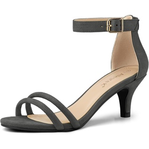 image:imageAllegra K Womens Kitten Heel Ankle Strap Sandals Shoes  Party SandalsGrey