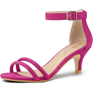 image:imageAllegra K Womens Kitten Heel Ankle Strap Sandals Shoes  Party SandalsHot Pink