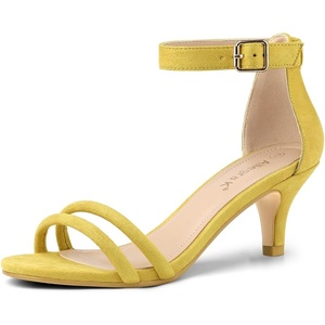 image:imageAllegra K Womens Kitten Heel Ankle Strap Sandals Shoes  Party SandalsYellow