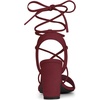 image:imageAllegra K Women Faux Suede Lace Up Block High Heels Slingback Sandals  ABS heel Padded insole for comfort Lacing closure Easy on One Strap design Slingback style Casual lookBurgundy