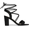 image:imageAllegra K Women Faux Suede Lace Up Block High Heels Slingback Sandals  ABS heel Padded insole for comfort Lacing closure Easy on One Strap design Slingback style Casual lookBlack