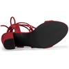image:imageAllegra K Women Faux Suede Lace Up Block High Heels Slingback Sandals  ABS heel Padded insole for comfort Lacing closure Easy on One Strap design Slingback style Casual lookRed