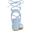 image:imageAllegra K Women Faux Suede Lace Up Block High Heels Slingback Sandals  ABS heel Padded insole for comfort Lacing closure Easy on One Strap design Slingback style Casual lookSky Blue
