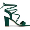 image:imageAllegra K Women Faux Suede Lace Up Block High Heels Slingback Sandals  ABS heel Padded insole for comfort Lacing closure Easy on One Strap design Slingback style Casual lookGreen
