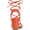 image:imageAllegra K Women Faux Suede Lace Up Block High Heels Slingback Sandals  ABS heel Padded insole for comfort Lacing closure Easy on One Strap design Slingback style Casual lookOrange