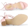 image:imageAllegra K Women Faux Suede Lace Up Block High Heels Slingback Sandals  ABS heel Padded insole for comfort Lacing closure Easy on One Strap design Slingback style Casual lookLight Pink