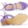 image:imageAllegra K Women Faux Suede Lace Up Block High Heels Slingback Sandals  ABS heel Padded insole for comfort Lacing closure Easy on One Strap design Slingback style Casual lookPurple