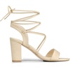 image:imageAllegra K Women Faux Suede Lace Up Block High Heels Slingback Sandals  ABS heel Padded insole for comfort Lacing closure Easy on One Strap design Slingback style Casual lookBeige