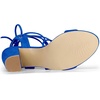 image:imageAllegra K Women Faux Suede Lace Up Block High Heels Slingback Sandals  ABS heel Padded insole for comfort Lacing closure Easy on One Strap design Slingback style Casual lookRoyal Blue