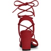 image:imageAllegra K Women Faux Suede Lace Up Block High Heels Slingback Sandals  ABS heel Padded insole for comfort Lacing closure Easy on One Strap design Slingback style Casual lookRed