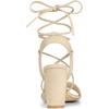 image:imageAllegra K Women Faux Suede Lace Up Block High Heels Slingback Sandals  ABS heel Padded insole for comfort Lacing closure Easy on One Strap design Slingback style Casual lookBeige