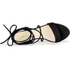 image:imageAllegra K Women Faux Suede Lace Up Block High Heels Slingback Sandals  ABS heel Padded insole for comfort Lacing closure Easy on One Strap design Slingback style Casual lookBlack