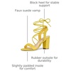 image:imageAllegra K Women Faux Suede Lace Up Block High Heels Slingback Sandals  ABS heel Padded insole for comfort Lacing closure Easy on One Strap design Slingback style Casual lookYellow