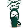 image:imageAllegra K Women Faux Suede Lace Up Block High Heels Slingback Sandals  ABS heel Padded insole for comfort Lacing closure Easy on One Strap design Slingback style Casual lookGreen