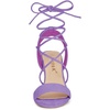 image:imageAllegra K Women Faux Suede Lace Up Block High Heels Slingback Sandals  ABS heel Padded insole for comfort Lacing closure Easy on One Strap design Slingback style Casual lookPurple