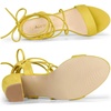 image:imageAllegra K Women Faux Suede Lace Up Block High Heels Slingback Sandals  ABS heel Padded insole for comfort Lacing closure Easy on One Strap design Slingback style Casual lookYellow